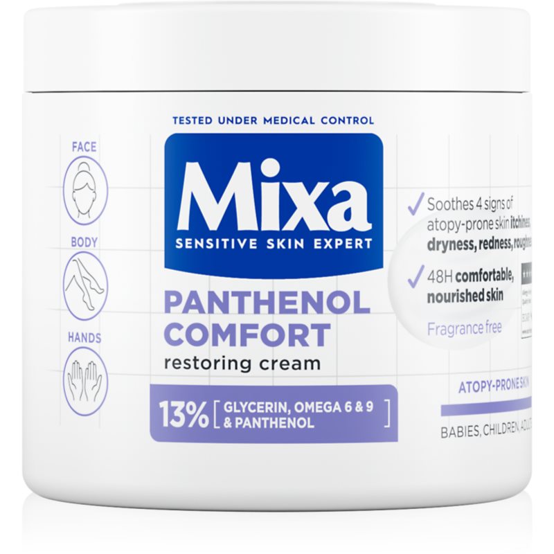 Mixa Panthenol Comfort cremă de corp regeneratoare pentru piele uscata spre atopica 400 ml