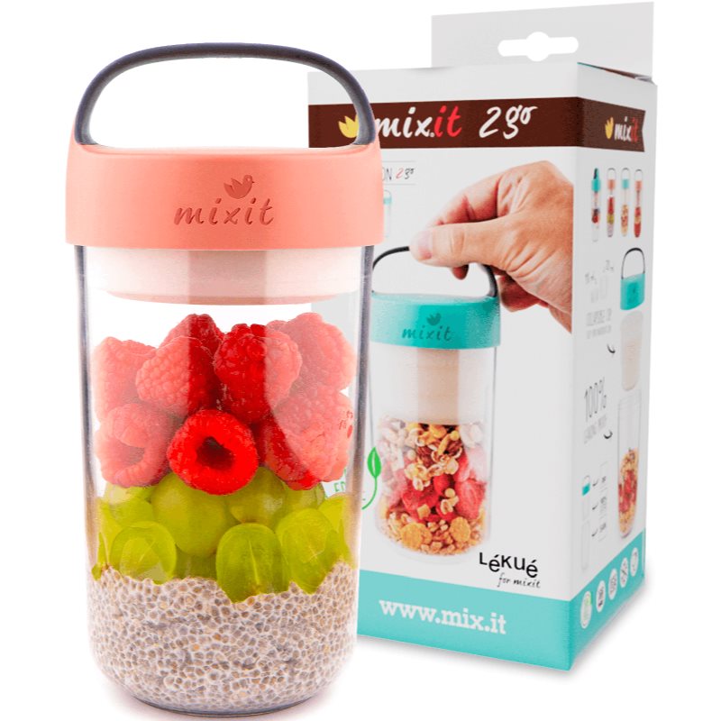 MIXIT 2go caserolă de mâncare culoare Salmon Pink 1 buc