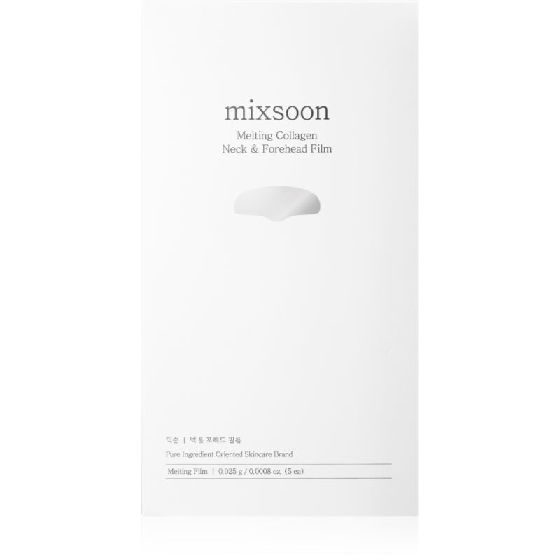 mixsoon Melting Collagen Neck & Forehead Film mască textilă hidratantă pentru față și gât 5 buc