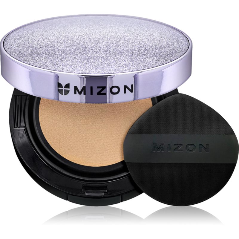 Mizon Vegan Collagen Cushion SPF38 PA++ burete cu machiaj de lungă durată cu o protectie UV ridicata culoare #23 Natural Sand Beige 2x15 g