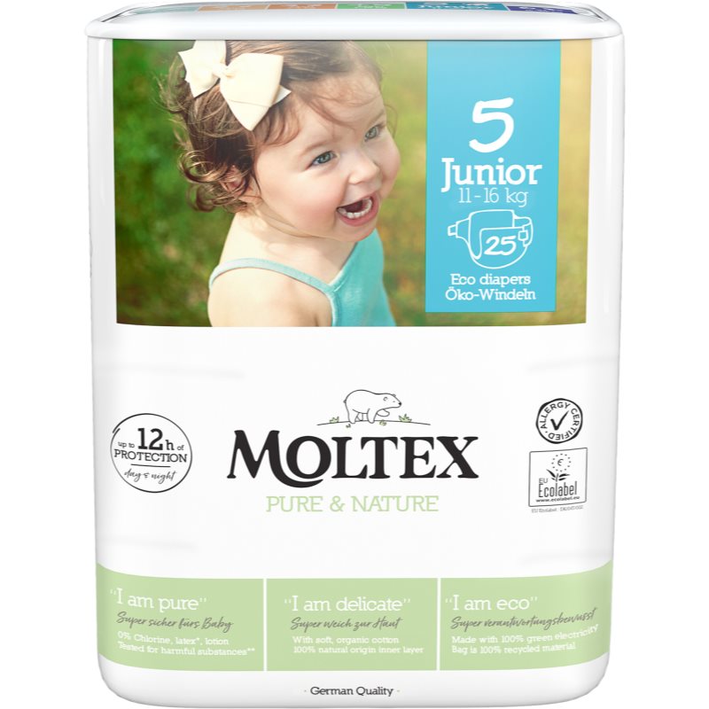 Moltex Pure & Nature Junior Size 5 scutece ECO de unică folosință 11-16 kg 25 buc