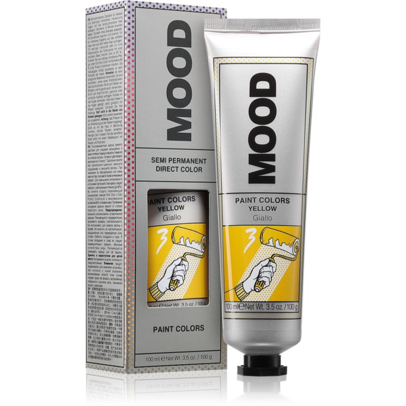 MOOD Paint Colors vopsea de păr semipermanentă culoare Yellow 100 ml MOOD Paint Colors vopsea de păr semipermanentă culoare Yellow 100 ml