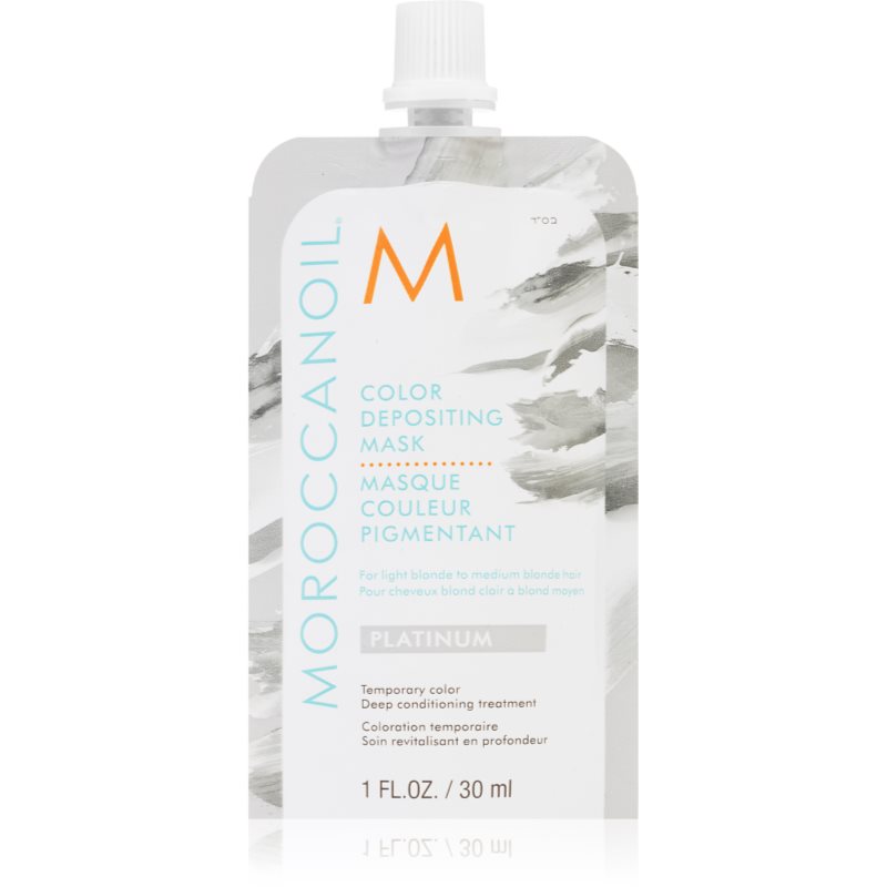 Moroccanoil Color Depositing mască fină de hrănire fără pigmenți permanenți de culoare Platinum 30 ml