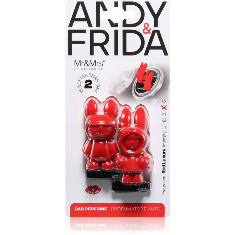 Mr & Mrs Fragrance Andy & Frida Red Luxury parfum pentru masina 1 buc