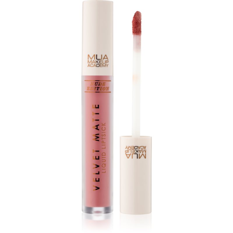 MUA Makeup Academy Velvet Matte Nude Edition ruj lichid mat culoare Honey 3 ml
