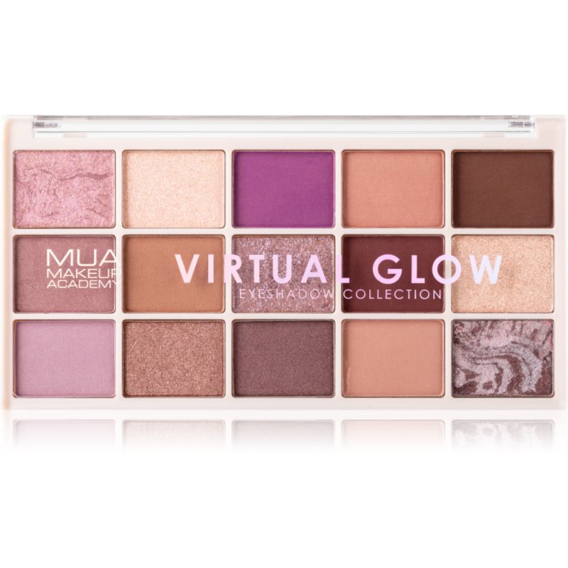 MUA Makeup Academy Professional 15 Shade Palette paletă cu farduri de ochi culoare Virtual Glow 12 g