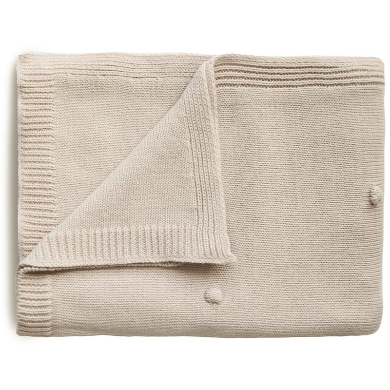 Mushie Knitted Pointelle Baby Blanket Pled Impletit Pentru Copii Off White 80 X 100cm 1 Buc