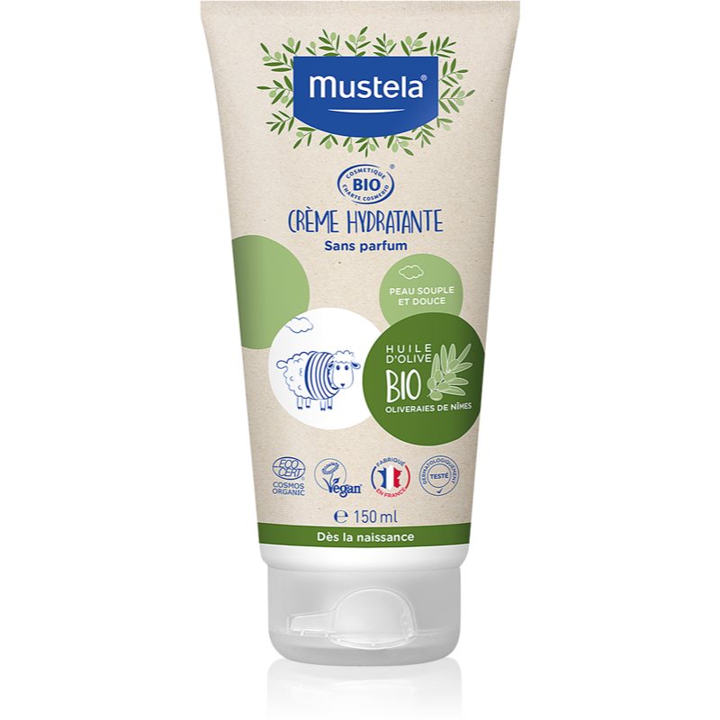 Mustela BIO Hydrating Cream with Olive Oil Crema hidratanta pentru fata si corp pentru nou-nascuti si copii 150 ml