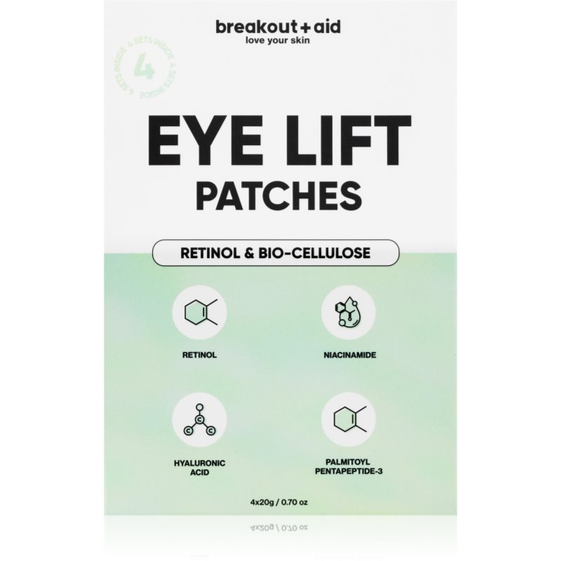 My White Secret Breakout+aid Eye Lift Patches plasture antirid pentru zona de sub ochi cu retinol 4 buc