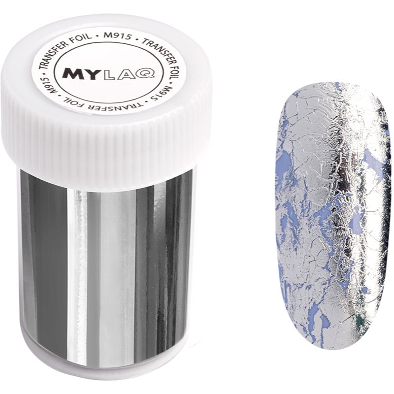 MYLAQ Transfer Foil folie decorativă pentru unghii culoare Silver 4x100 cm