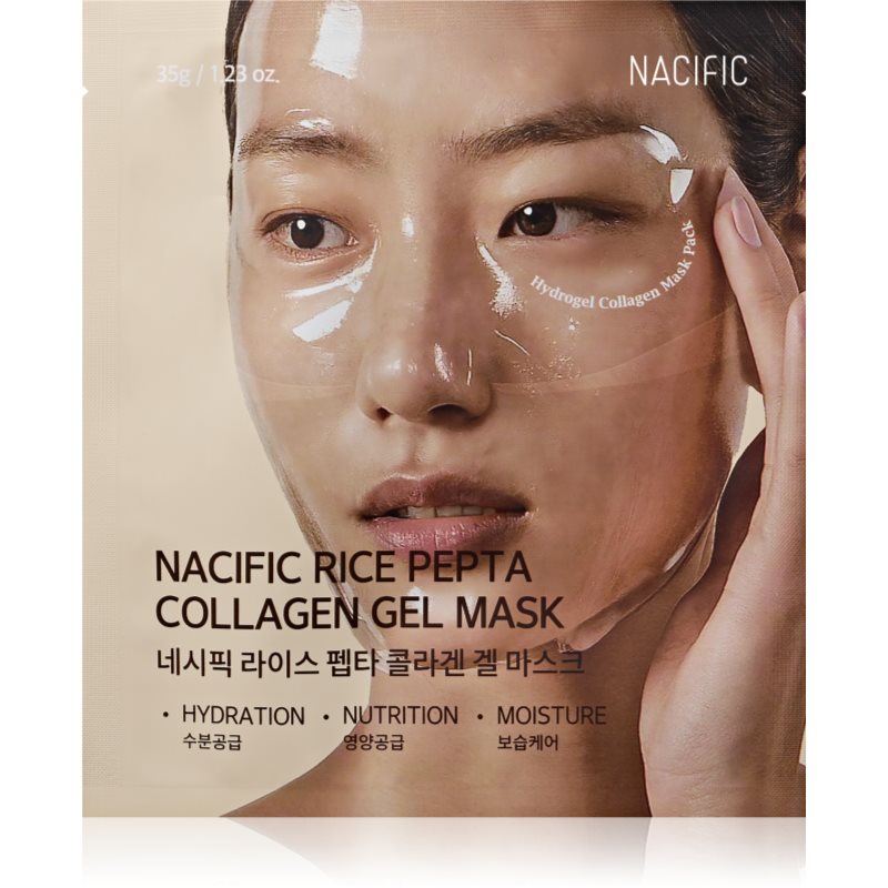 Nacific Rice + Pepta Collagen Gel Mask mască textilă hidratantă pentru strălucirea și netezirea pielii 1 buc