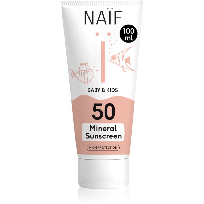 Naif Baby & Kids Mineral Sunscreen SPF 50 crema pentru protectie solara pentru bebeluși și copii mici SPF 50 100 ml