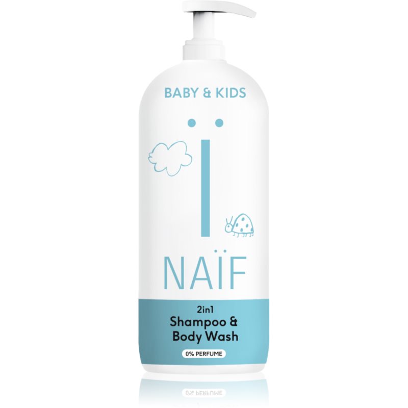 Naif Baby & Kids 2-in-1 gel si sampon pentru bebelusi fara parfum 500 ml