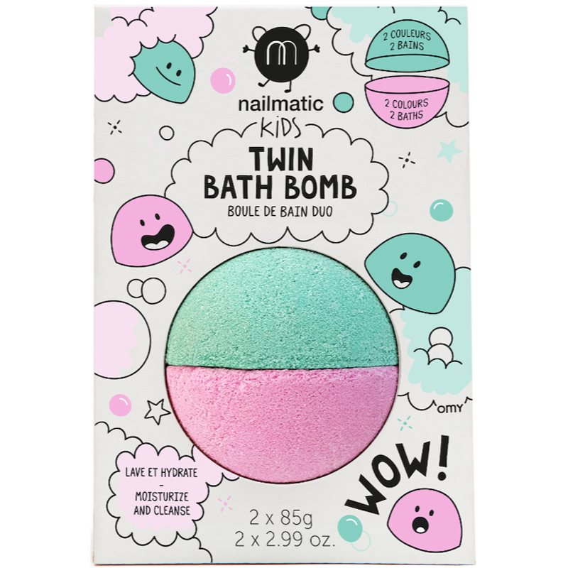 Nailmatic Kids bombă de baie Pink + Lagoon 2x85 g