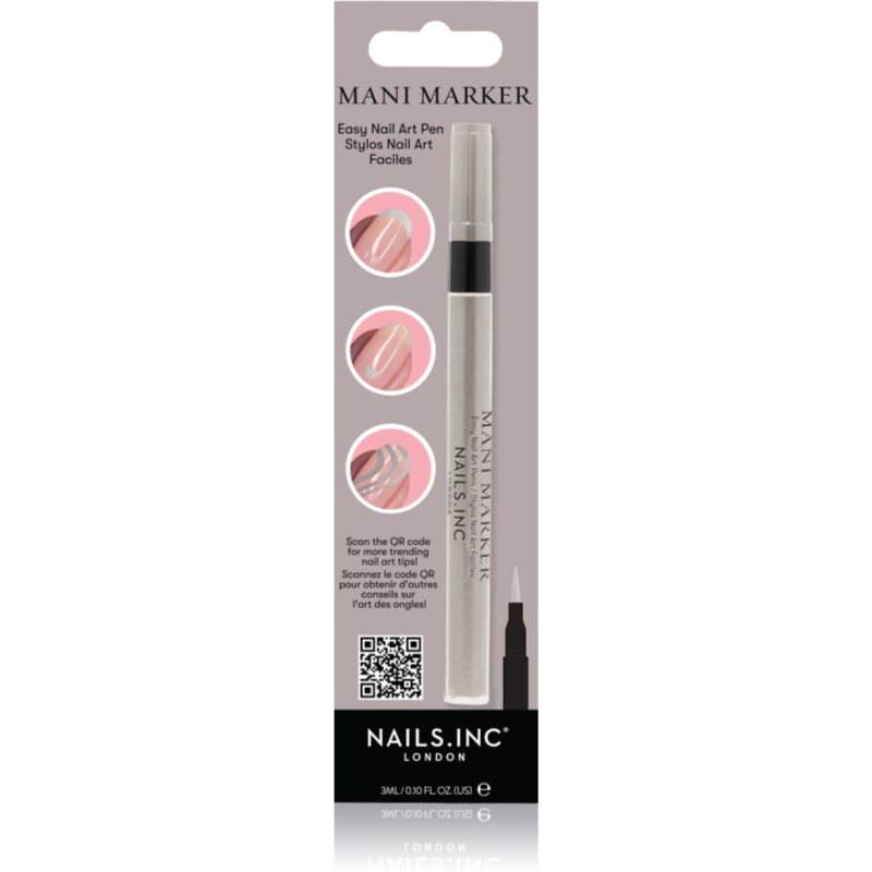 Nails Inc. Mani Marker Lac de unghii decorative in baton aplicator culoare Star Silver 3 ml