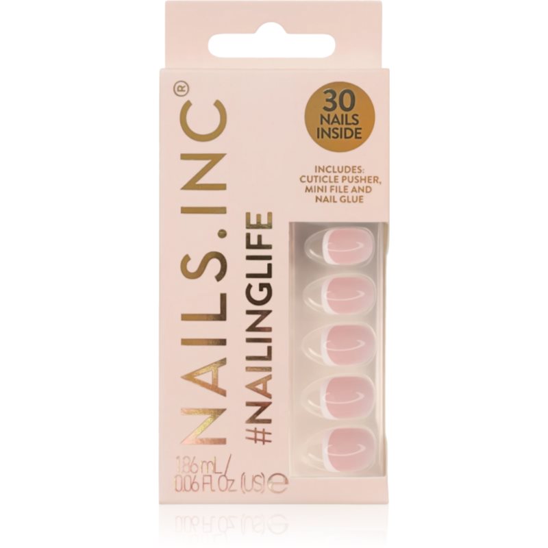 Nails Inc. #NailingLife Press-On Nails unghii artificiale culoare Classic Kim Classic French Tip Square-Shaped 33 buc