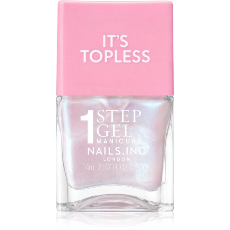 Nails Inc. It’s Topless lac de unghii sub forma de gel pentru un efect de lunga durata culoare Kat Baby Pink Iridescent 14 ml