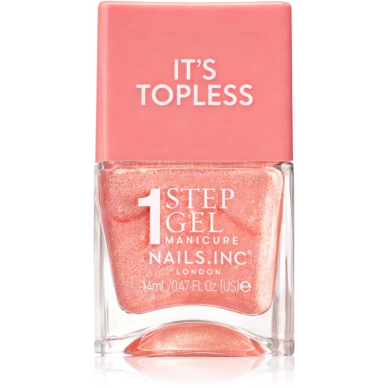 Nails Inc. It’s Topless lac de unghii sub forma de gel pentru un efect de lunga durata culoare Millie Peach Iridescent 14 ml