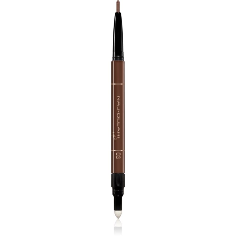 Naj Oleari 3 in 1 Perfect Brow creion gel pentru sprancene fata-verso 03 Brunette 0.15 g