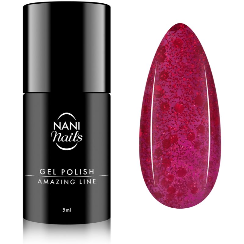 NaniNails NANI Amazing Line lac de unghii sub forma de gel culoare Crimson Confetti 5 ml