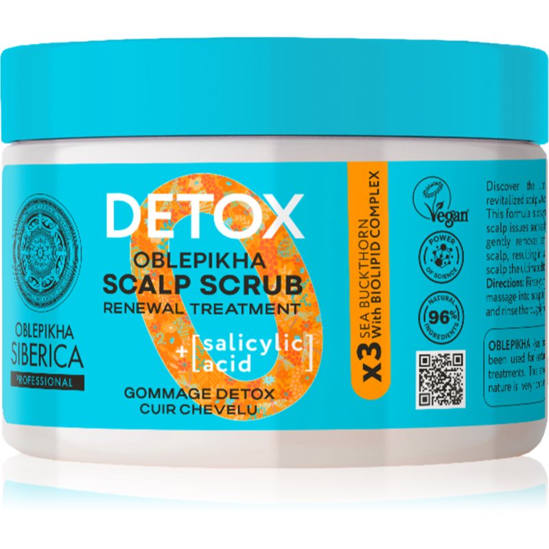 Natura Siberica Oblepikha Siberica peeling cu efect detoxifiant pentru toate tipurile de par 300 ml