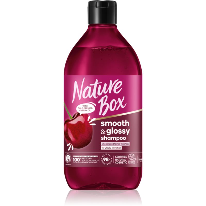 Nature Box Cherry sampon pentru indreptarea parului pentru par indisciplinat 385 ml