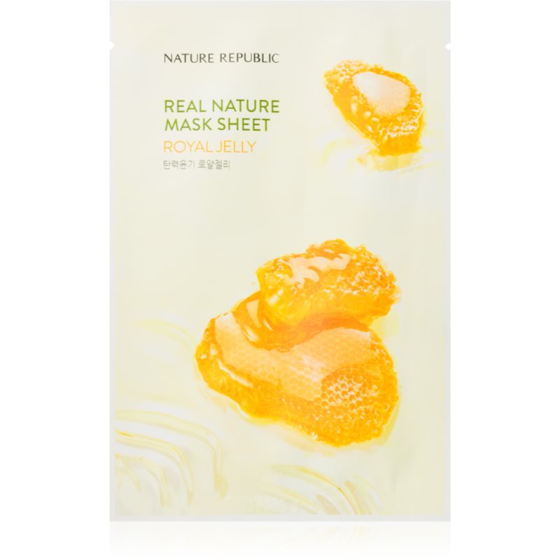 NATURE REPUBLIC Real Nature Royal Jelly Mask Sheet mască facială de pânză cu efect anti-rid 23 ml