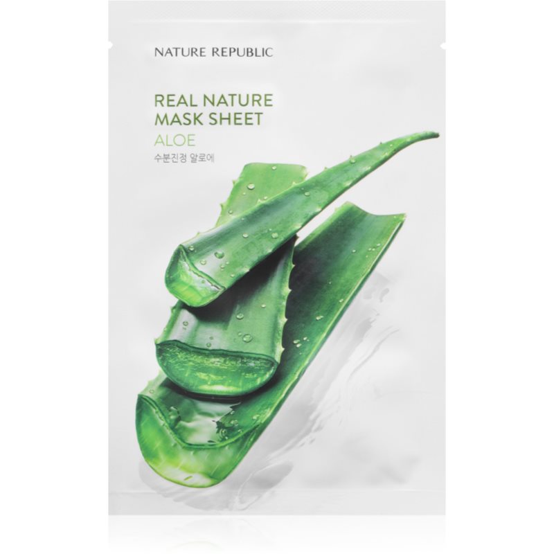 NATURE REPUBLIC Real Nature Aloe Mask Sheet mască textilă hidratantă cu efect calmant 23 ml