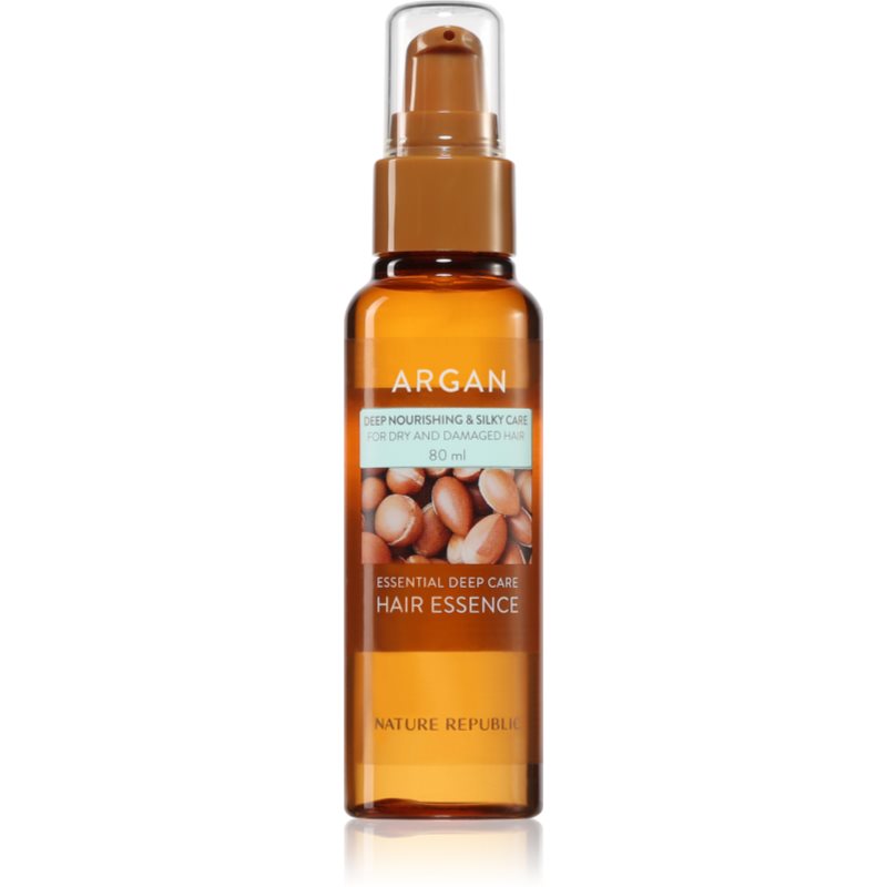 NATURE REPUBLIC Argan Essential Deep Care Hair Essence emulsie hidratanta pentru par deteriorat 80 ml