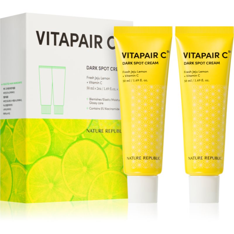 NATURE REPUBLIC Vitapair C Dark Spot Cream gel-crema iluminant pentru piele cu hiperpigmentare 2x50 ml
