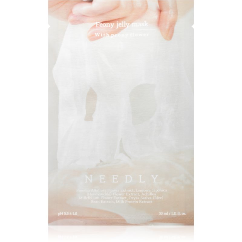 NEEDLY Peony Jelly Mask mască textilă iluminatoare cu efect de hidratare 33 ml