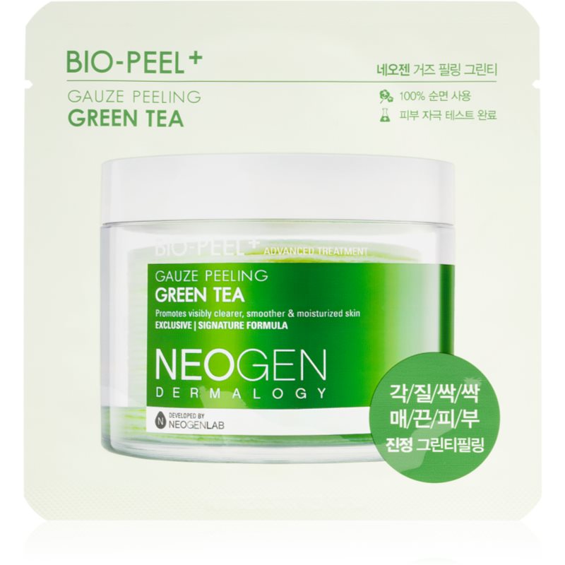 Neogen Dermalogy Bio-Peel+ Gauze Peeling Green Tea discuri pentru indepartarea impuritatilor pentru luminozitate si hidratare 1 buc