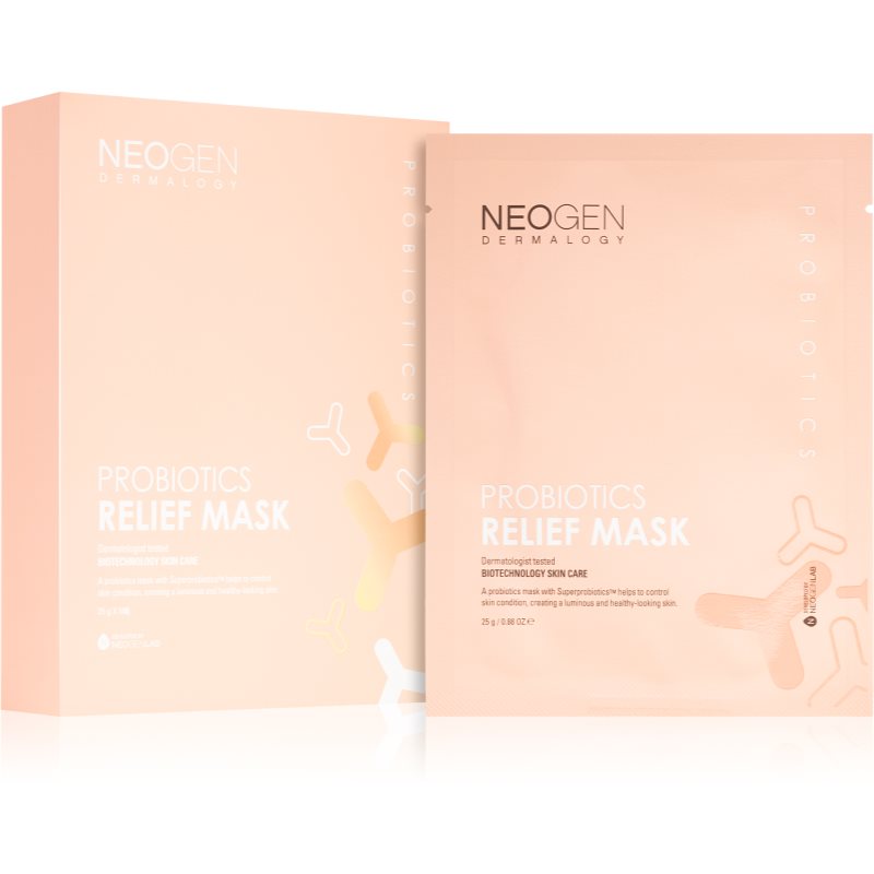 Neogen Dermalogy Probiotics Relief Mask mască textilă calmantă cu probiotice 5 buc