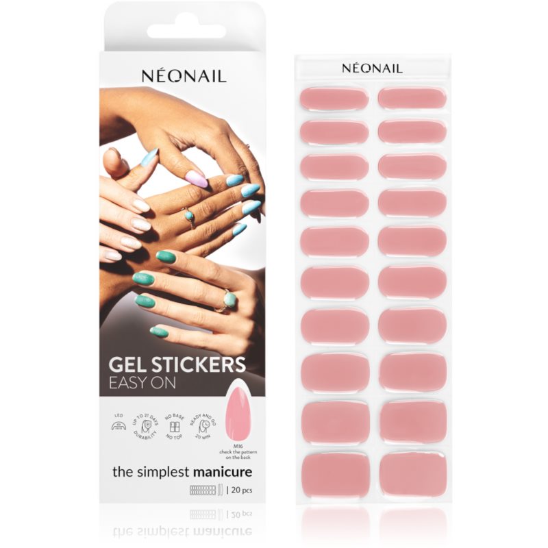 NEONAIL Easy On Gel Stickers folii autocolante pentru unghii cu utilizarea lămpii UV/LED culoare M16 20 buc