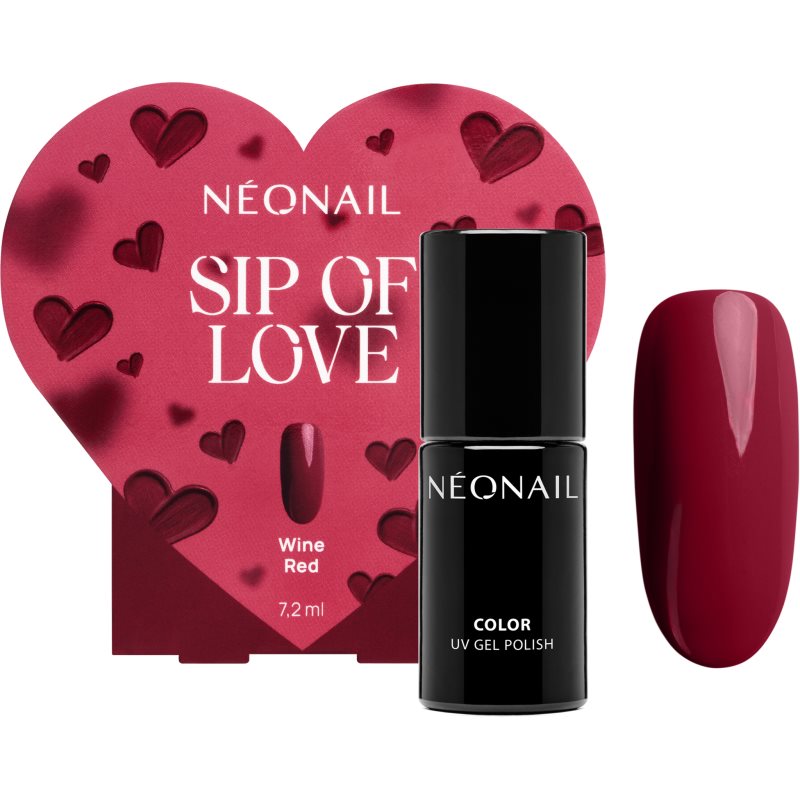 NEONAIL Special Set Sip of Love lac de unghii sub forma de gel (editie limitata) culoare Wine Red 7.2 ml