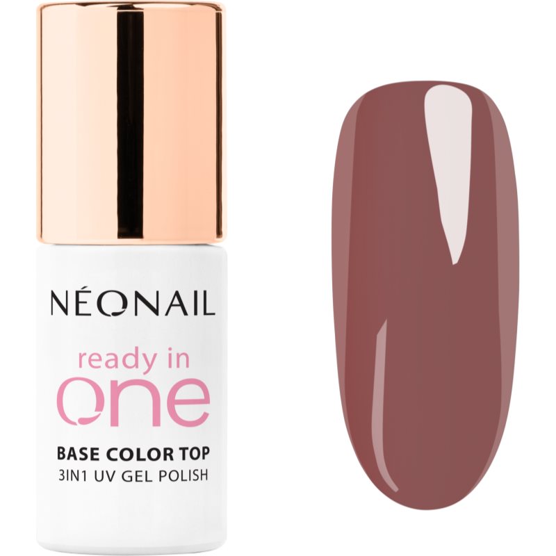 NEONAIL Ready In One 3in1 UV Gel Polish lac de unghii sub forma de gel cu pulbere de diamante culoare 07 One Mocha Brown 7.2 ml