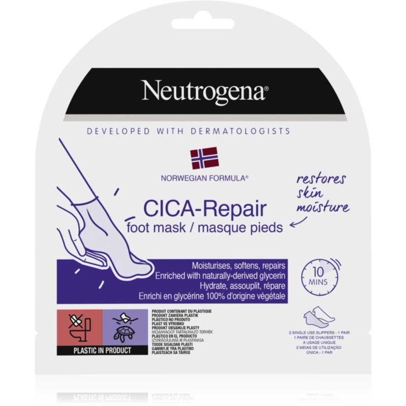 Neutrogena Norwegian Formula® CICA Repair masca hidratanta pentru picioare 1 buc