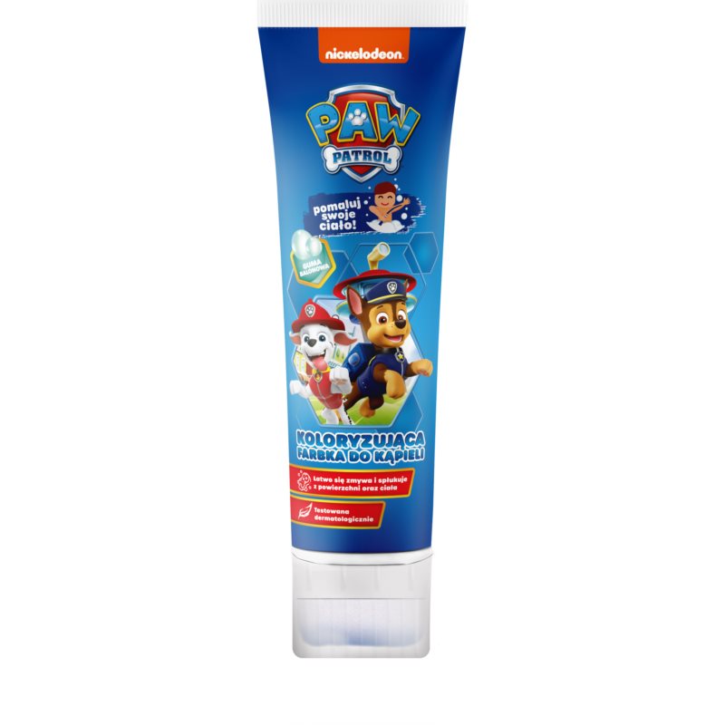 Nickelodeon Paw Patrol Coloring Bath Paint spuma de baie pentru copii Blue Bubble Gum 150 ml