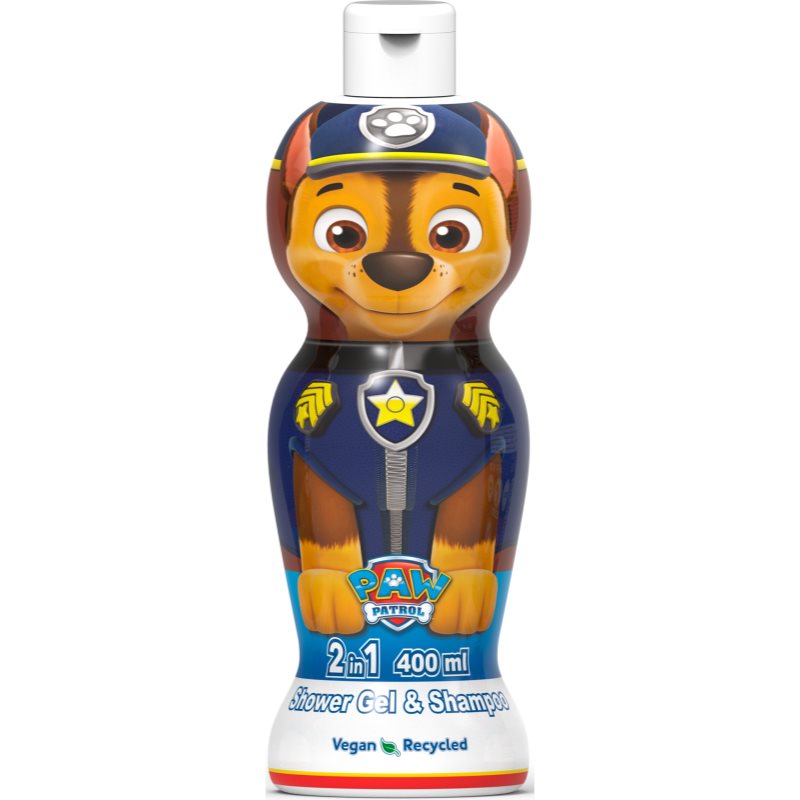 Nickelodeon Paw Patrol Shower Gel & Shampoo 2 in 1 gel de dus si sampon pentru copii Chase 400 ml