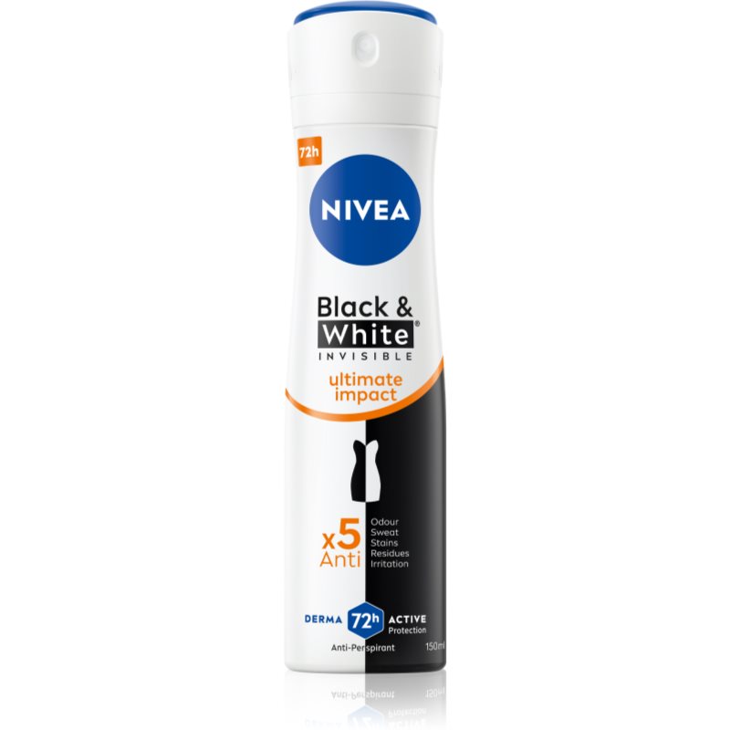 NIVEA Invisible Black & White Ultimate Impact spray anti-perspirant pentru femei 150 ml