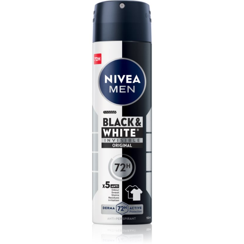 Nivea Men Invisible Black & White spray anti-perspirant pentru barbati 150 ml