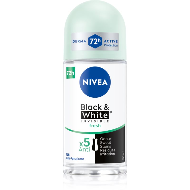 NIVEA Black & White Invisible Fresh antiperspirant împotriva petelor albe și galbene 50 ml