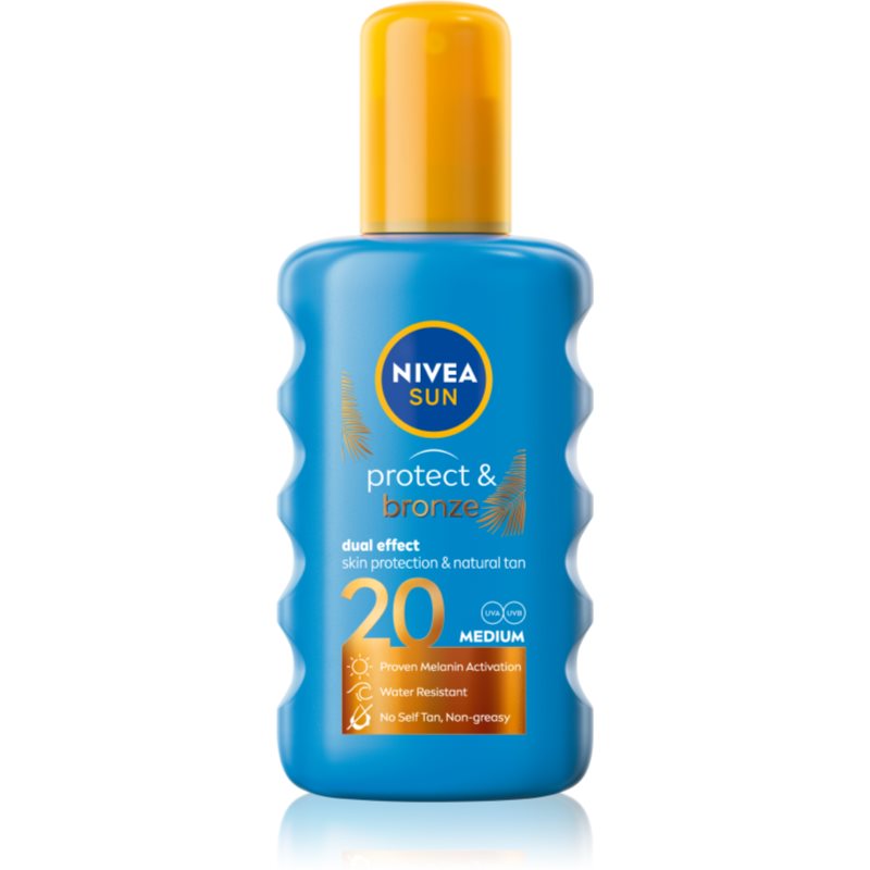 NIVEA SUN Protect & Bronze spray de corp pentru un bronz intens SPF 20 200 ml