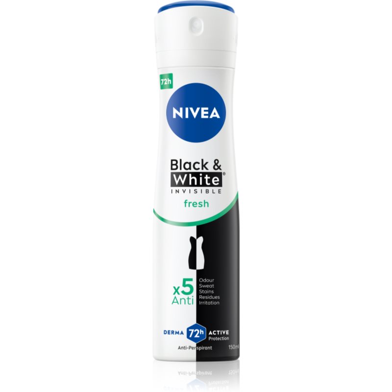 Nivea Invisible Black & White Fresh spray anti-perspirant pentru femei 150 ml