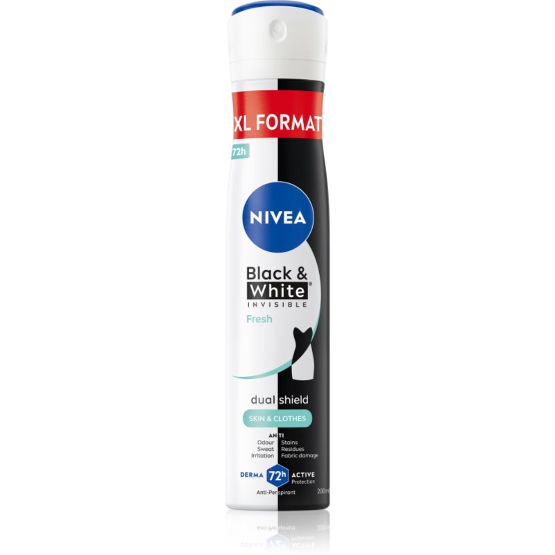 NIVEA Black & White Invisible Fresh spray anti-perspirant pentru femei 200 ml