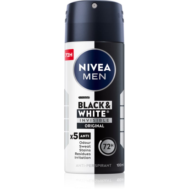 Nivea Men Invisible Black & White spray anti-perspirant pentru barbati 100 ml
