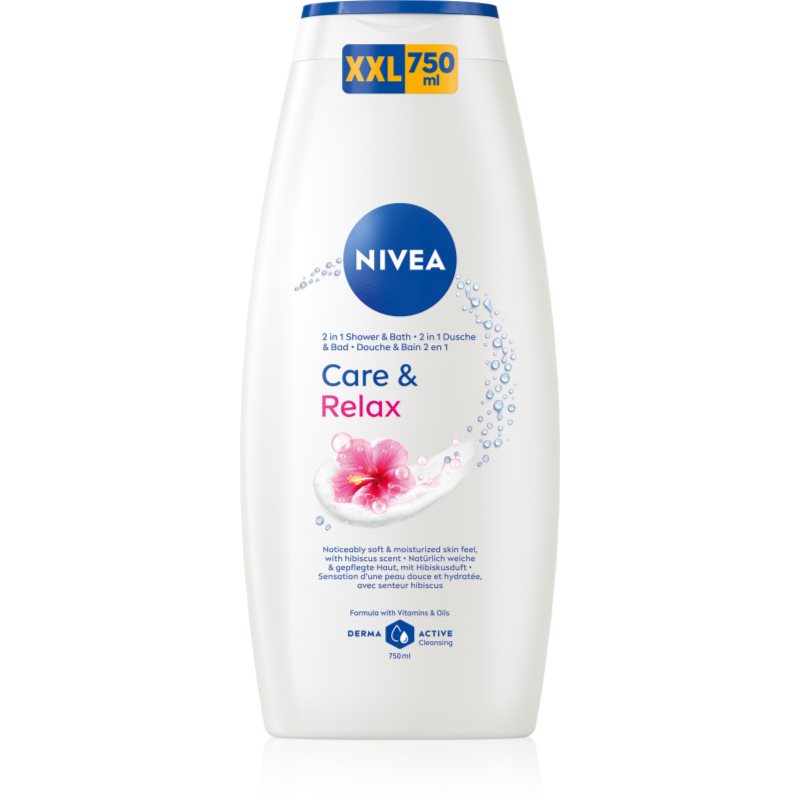 NIVEA Care &amp; Relax 2 in 1 spuma de baie si gel de dus 750 ml