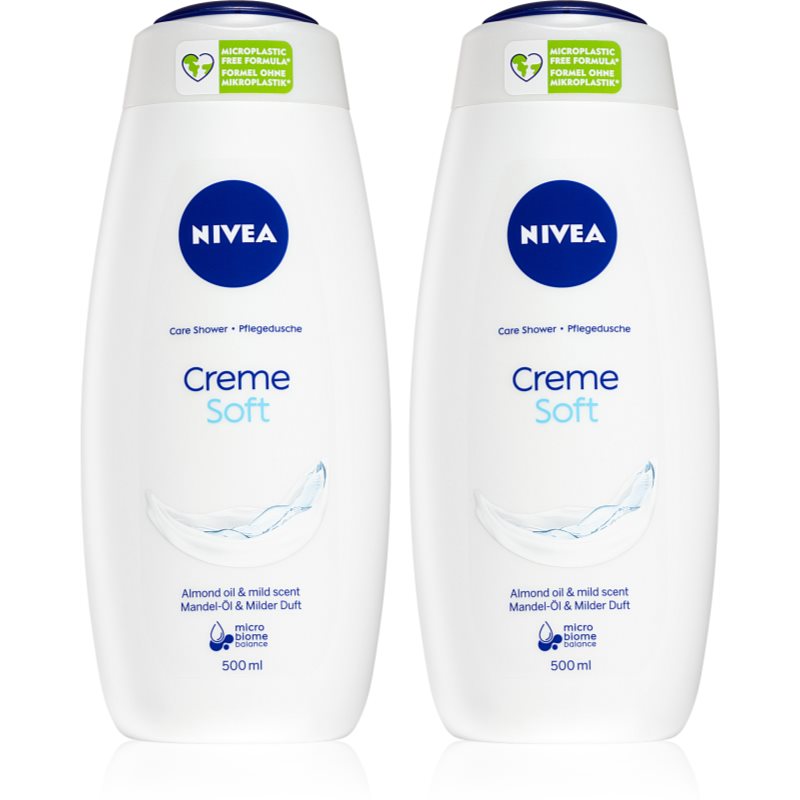 NIVEA Creme Soft gel calmant pentru dus ambalaj economic 2 x 500 ml