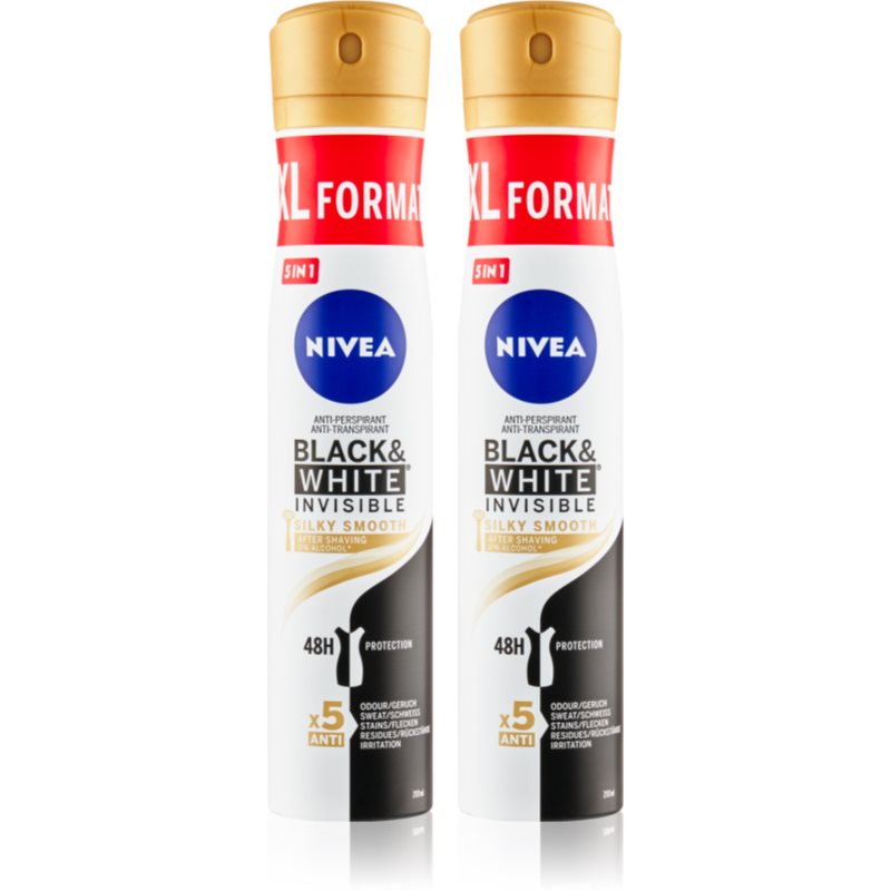 NIVEA Black & White Invisible Silky Smooth spray anti-perspirant ambalaj economic