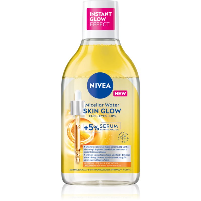 NIVEA Micellar Skin Glow apa pentru curatare cu particule micele pentru o piele mai luminoasa 400 ml